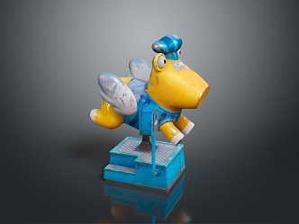 Rocking Chair Children's Toy Chair Rocking Chair Rocking Chair Rocket Robot Rocket Rocking Chair Rocket Chair Toy Plane 3d model