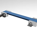 Industrial Conveyor Belt Equipment With Blue Conveyor Surface And Metal Support Frames