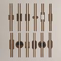 New Chinese Handle Metal Handle Hardware Door Handle 3d model