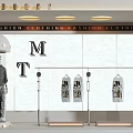 Minimalist Style Window Clothing Store Window Meichen Door Head Facade Studio Dupont Paper Light Box Clothing Shelf Selfie Stick 3d model