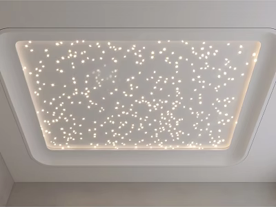 Modern Ceiling Design With Starry Small Lights And White Frame Illumination 3d model
