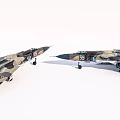 Military Fighter Jets With Camouflage Paint Number 55 And Extended Landing Gear