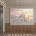 Modern Hotel Room Interior With Bed Desk Office Chair Plant And Decorative Painting