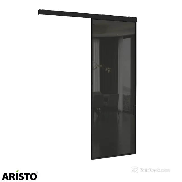 Modern Hinged Door With Glass Panel For Sleek Interior Living Space Design 3d model 