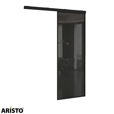 Modern Hinged Door With Glass Panel For Sleek Interior Living Space Design 3d model
