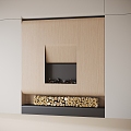 Modern fireplace background wall 3d model