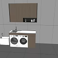 Washing Machine Cabinet Dryer Washing Table Integrated Counter Basin Faucet Mop Pool 3d model
