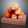 Golden Brown Bread Rolls Stacked on Wooden Tray With Soft Interior