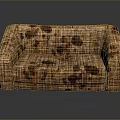 Unique Woven Sofa Furniture With Brown Purple Patterns And Modern Design