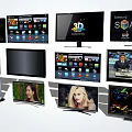 Various Smart Televisions With 3D Technology And Entertainment Display Interfaces 3d model