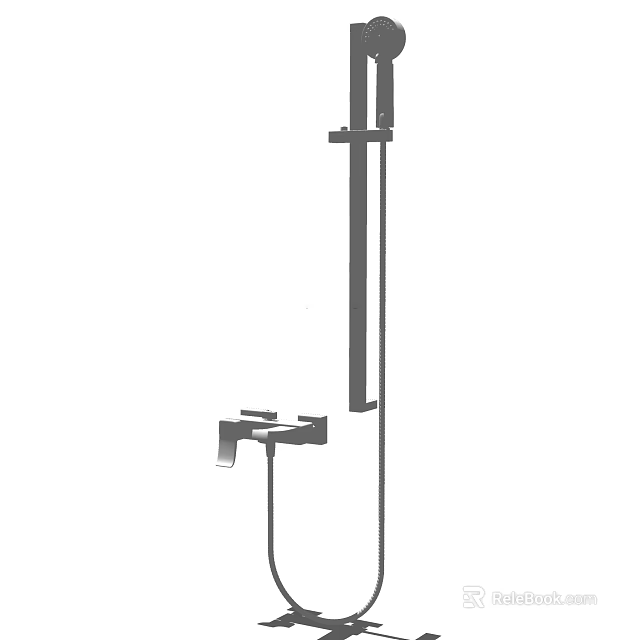 Modern Shower Head with Handheld Sprayer and Adjustable Chrome Finish Design 3d model 