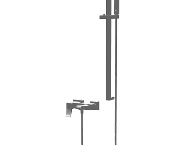 Modern Shower Head with Handheld Sprayer and Adjustable Chrome Finish Design 3d model