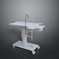 White Medical Cart With Adjustable Lamp Arm Storage Drawers And Wheels