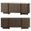 Modern Wooden Brown Dresser With Minimalist Design And Storage Cabinets