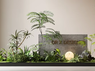 Flower bed flower pond flower box plant pile green plant landscaping indoor landscaping landscape lunar lamp 3d model