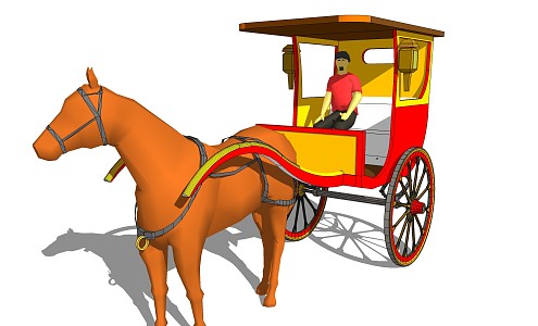 Modern carriage four-wheeler 3d model