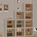 Modern Transparent Door Storage Cabinet With Multi Layer Handbags Display In Interior