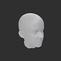 White Female Head Model on Black Background with Smooth Facial Features