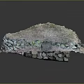 Cartoon Style Thatched Roof Cottage With Stone Walls And Small Doorway