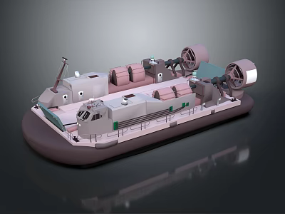 Wooden Boat Design With Fans Seats And Deck Structure Features 3d model