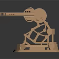 Copper Colored Mechanical Arm Model Featuring Intricate Robotic Structure And Stable Base