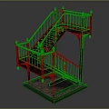 Vintage Wooden Staircase Design With Handrail Railing Metal Accents And Steps Structure