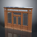 Decorative Wooden Bakery Door With Glass Panels And Bollanger Patissier Sign