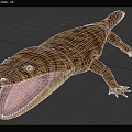 prehistoric giant newt wide-fronted newt animal 3d model