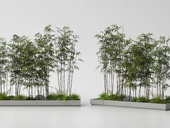 Modern Bamboo Flower Pond Landscape Bamboo Green Bamboo Luohan Bamboo Garden Bamboo 3d model