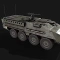 Modern Military Tank With Wheeled Design Green Armor And Turret Machine Gun