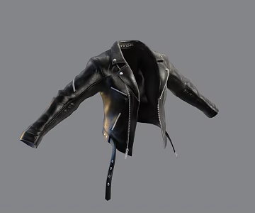 Modern Clothes Jacket Leather Jacket Ladies Jacket Women Leather Jacket Coat 3d model