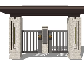 New Chinese Style Door Villa Small Door 3d model