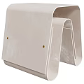 Modern Side Table With Curved Metal Structure And Wooden Top Minimalist Design