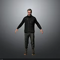 Man Wearing Black Vest Long-Sleeve Top Green Cargo Pants Brown Boots With Arms Outstretched