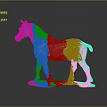 Detailed Beige Standing Horse Sculpture On Platform Base With Dark Background