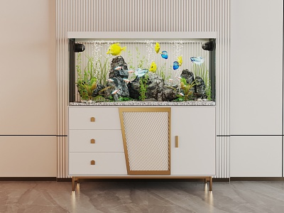 Modern Fish Tank Glass Fish Tank Aquarium Display Cabinet Side Cabinet model