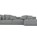 Gray Modern Sectional Sofa With Plush Cushions And Comfortable Seating 3d model