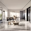 Modern Restaurant Interior With Dining Table Chairs Natural Light And Minimalist Decor