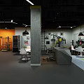 Modern Fitness Gym Interior With Workout Equipment Rest Area And Bright Lighting