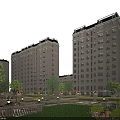 Elegant High Rise Residential Building With Modern Exterior And Surrounding Greenery Lawns Trees