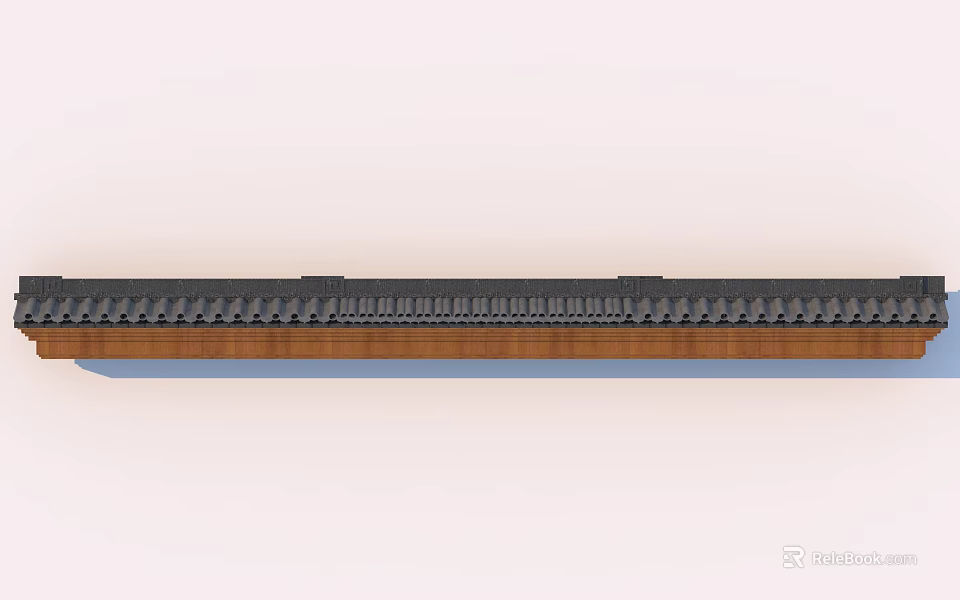 Modern Building Exterior Wall Featuring Textured Brick And Simple Horizontal Decorative Lines 3d model 