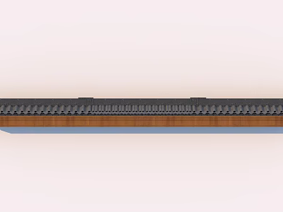 Modern Building Exterior Wall Featuring Textured Brick And Simple Horizontal Decorative Lines 3d model