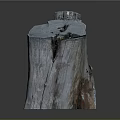 Natural Wooden Stone Decorative Stump Sculpture With Rustic Texture And Artistic Design