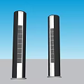 Modern Tower Air Cooler Fans With Black Sleek Body And Grille Design