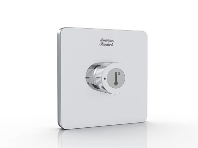 Sleek White Thermostat Switch Panel With Round Control Knob American Standard Design 3d model