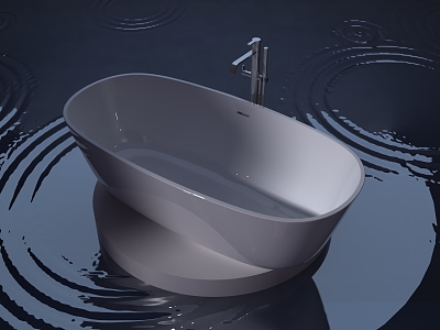 Water droplet ripple bathtub with light display scene model