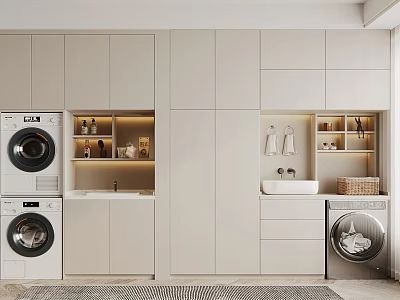 Modern Bathroom Vanity Cabinet Design With Sleek Storage And Marble Countertop 3d model
