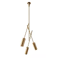 Modern Gold Pendant Light with Double Cylinder Design and Black Hanging Cords
