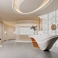 Elegant Modern Beauty Salon Interior With Marble Wall And Reception Desk