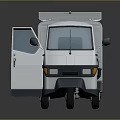 Modern Compact Tricycle Food Truck With Open Doors Cargo Box And Delivery Design